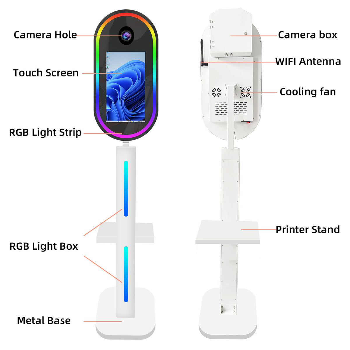 Photobooth IceBox Oval Mirror 15.6"