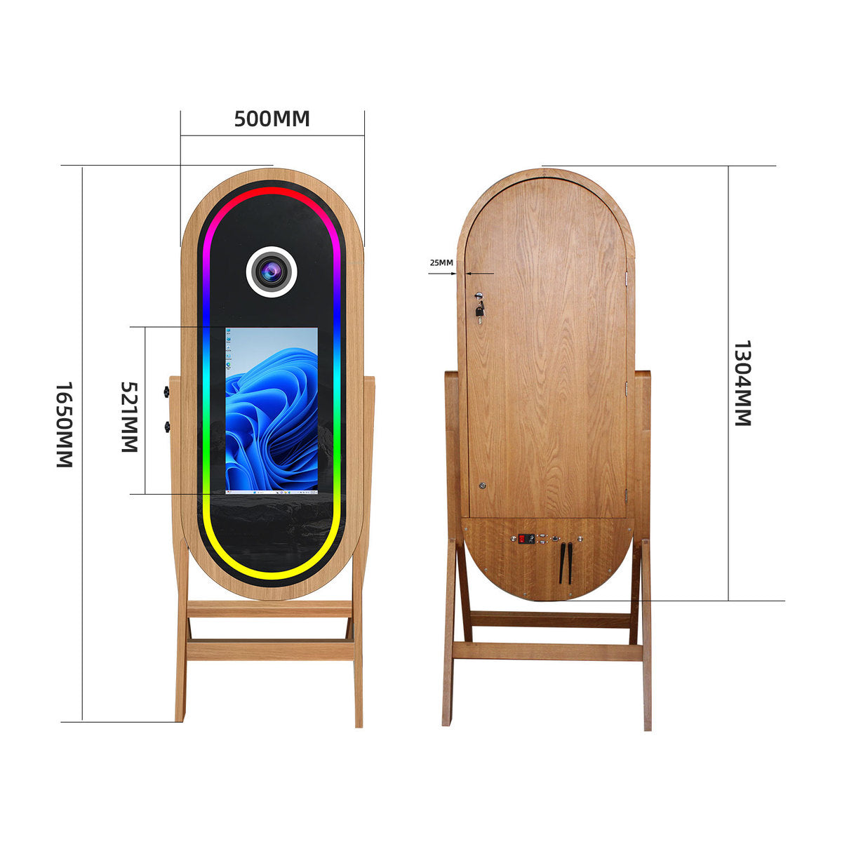 Photobooth IceBox Wooden Mirror 21.5"