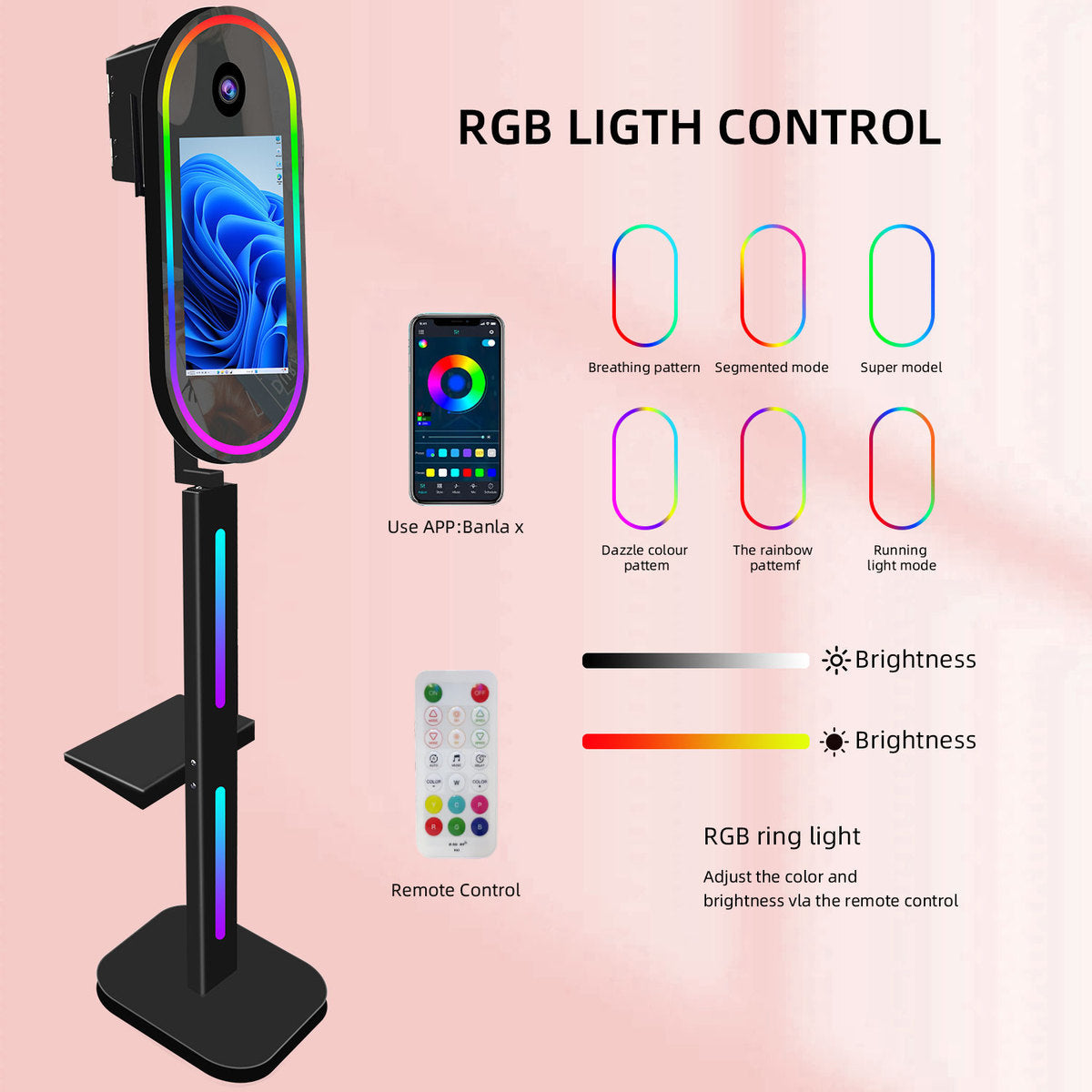 Photobooth IceBox Oval Mirror 15.6"