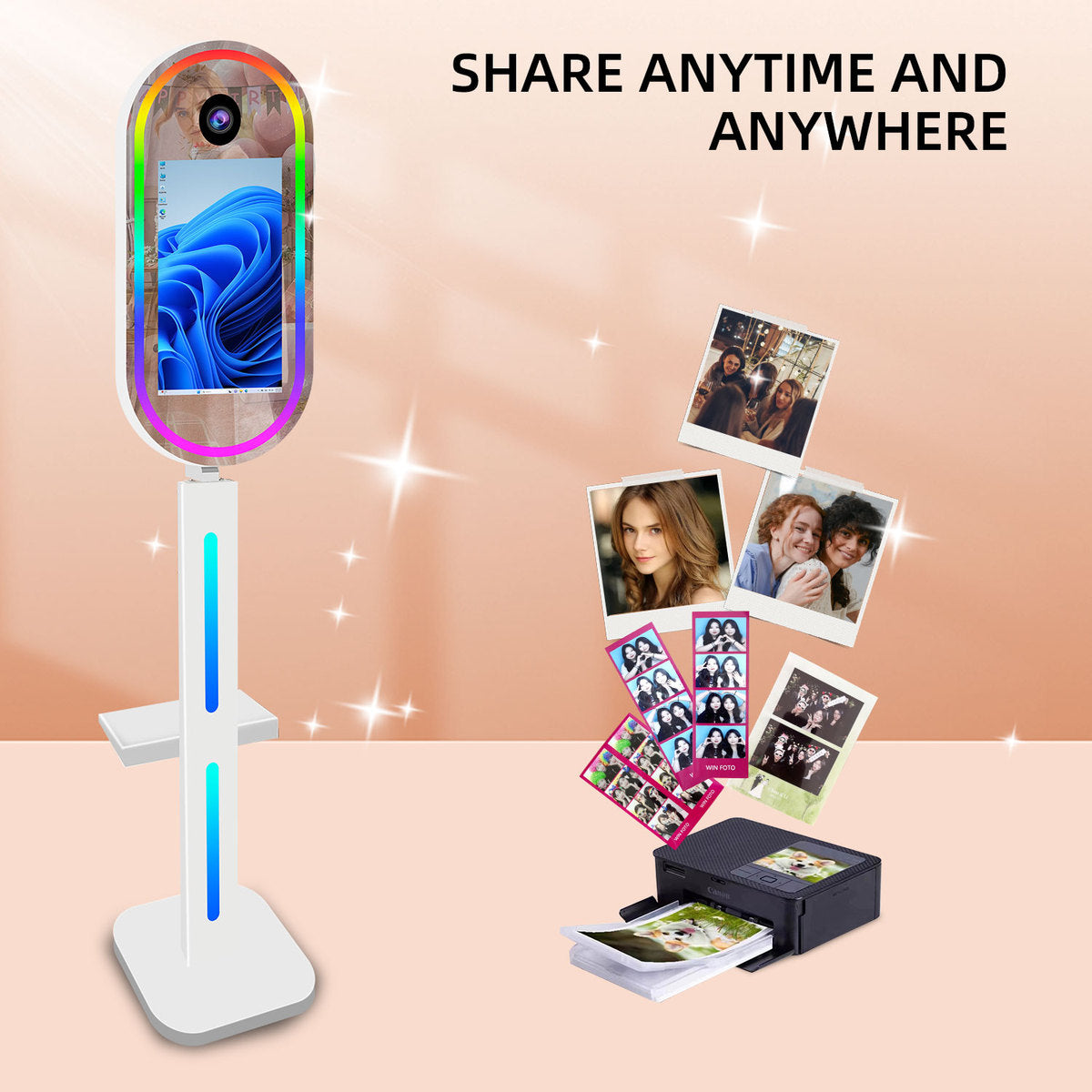 Photobooth IceBox Oval Mirror 15.6"