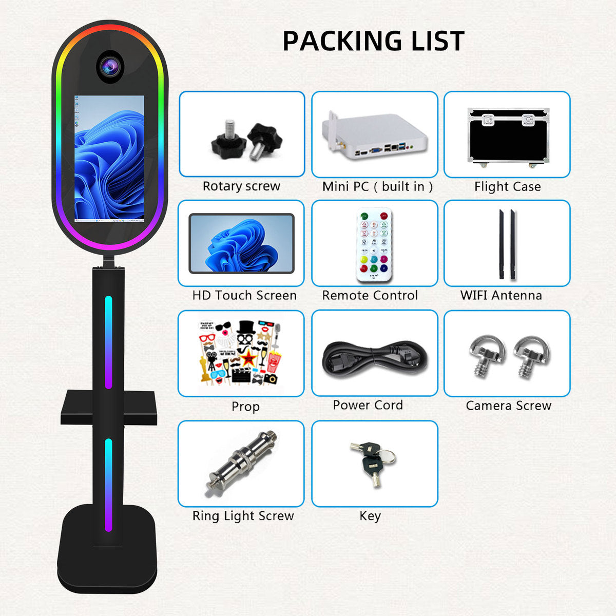 Photobooth IceBox Oval Mirror 15.6"